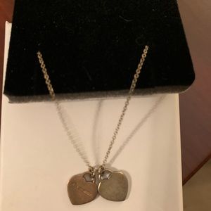 Tiffany small hearts necklace 12 inches.